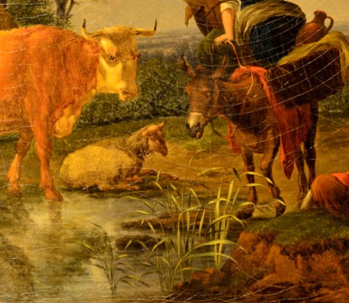 Antiquités - Le repos des bergers - attribué à Karel Dujardin (Amsterdam 1626 - Venise 1678)